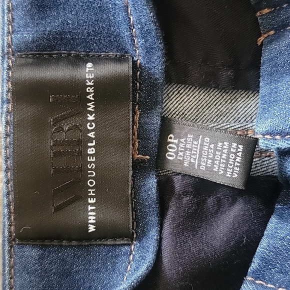 WHBM | Extra High-Rise Trouser Sculpt Petite Jeans with Seaming Detail Size 00P - Picture 7 of 9